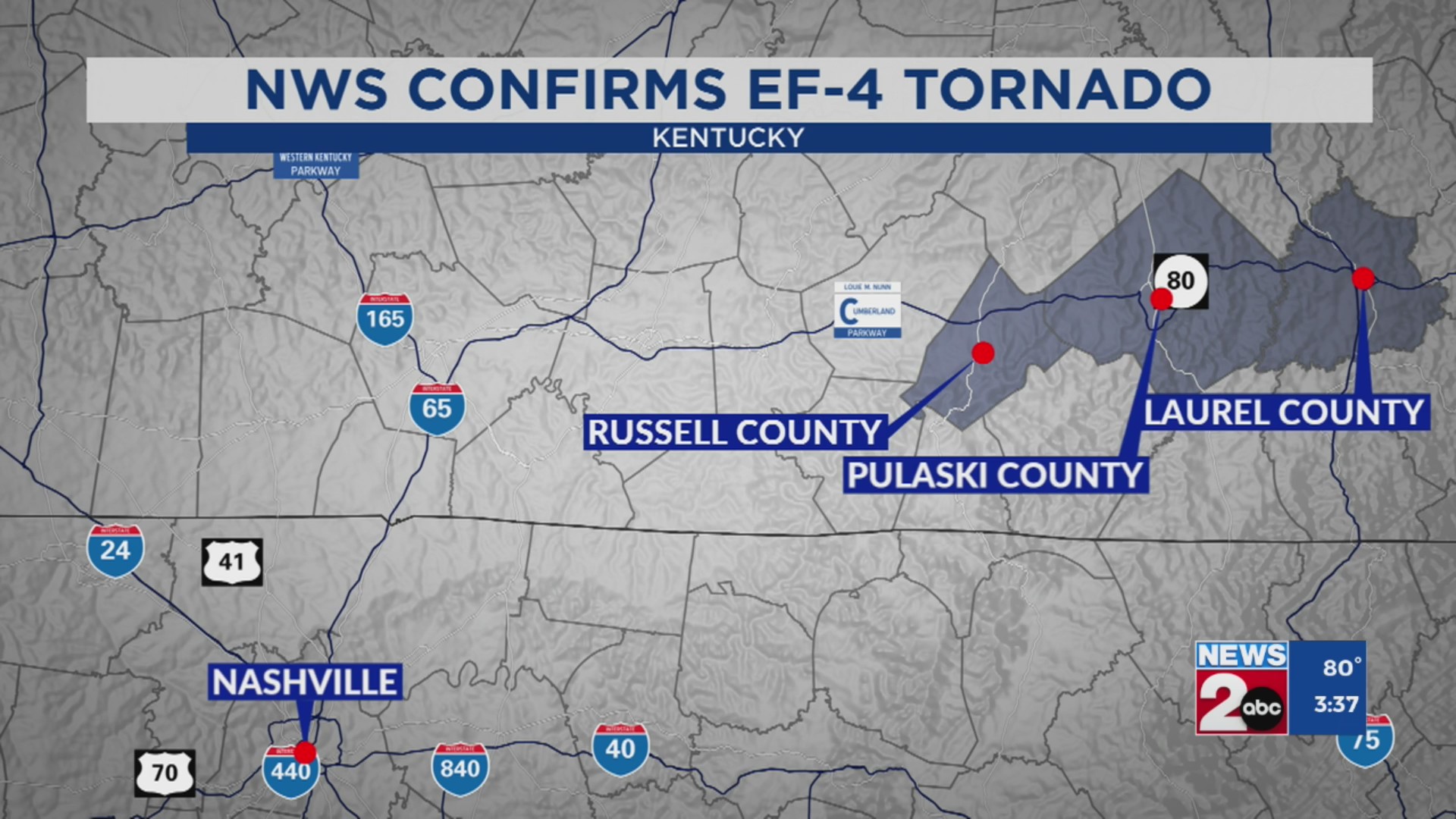 NWS confirms EF-4 tornado in Kentucky – WKRN News 2