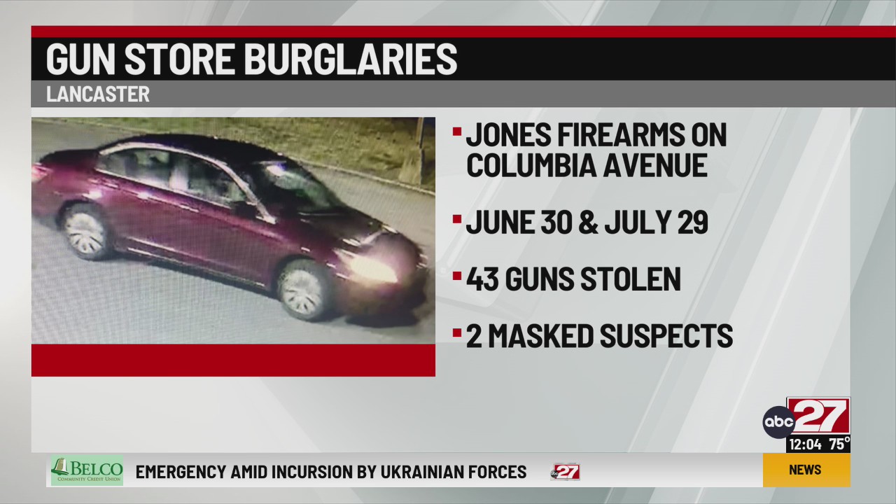 43 firearms stolen from Lancaster County gun store; ATF investigating