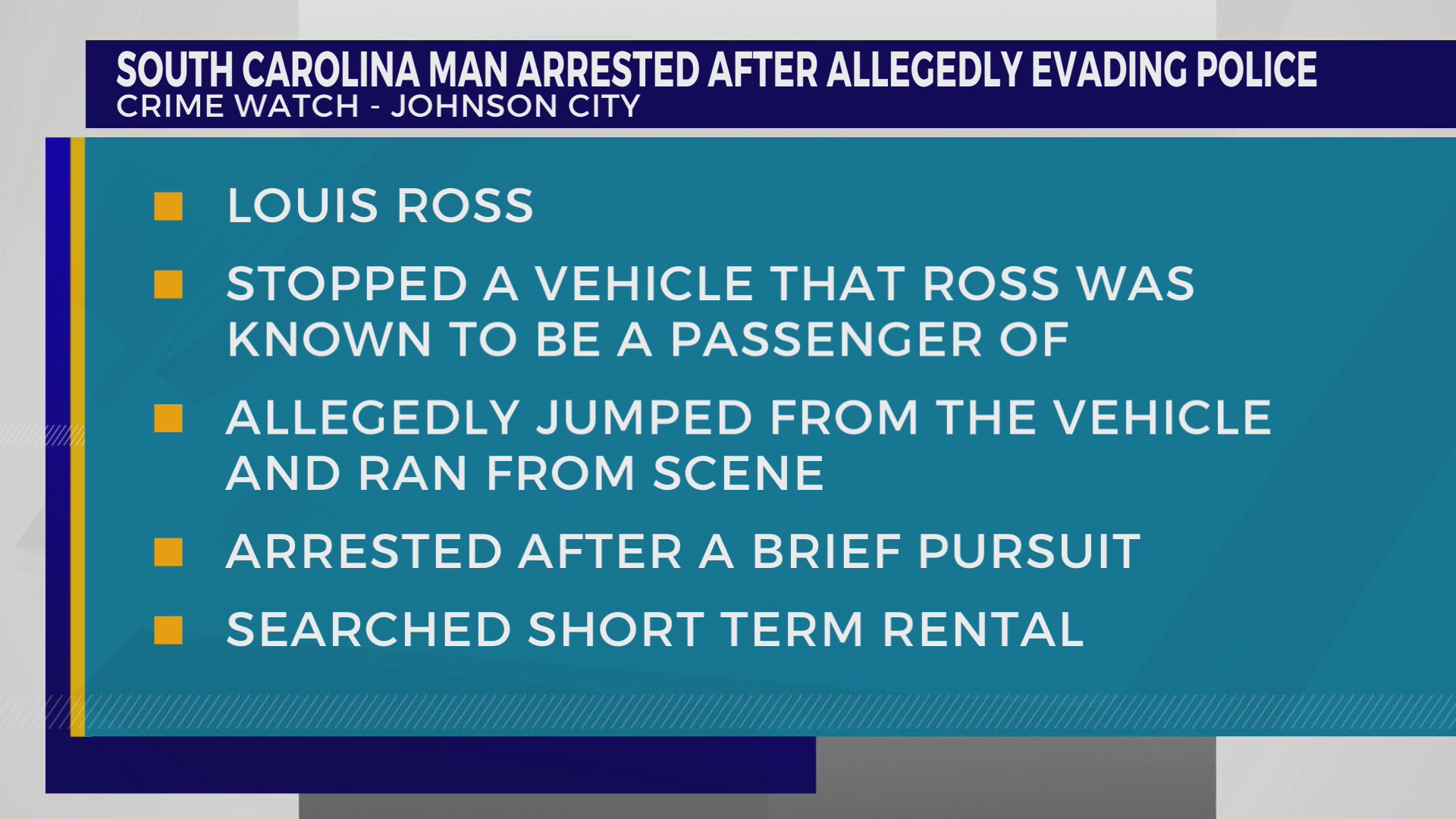 South Carolina man arrested after allegedly evading police in Johnson ...