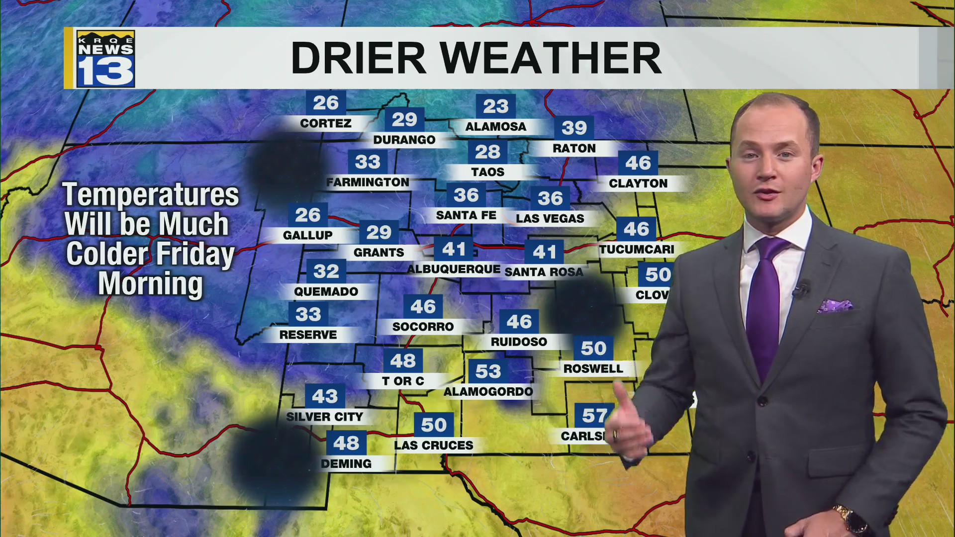 Dry, cooler weather moves into New Mexico starting Thursday – KRQE NEWS ...
