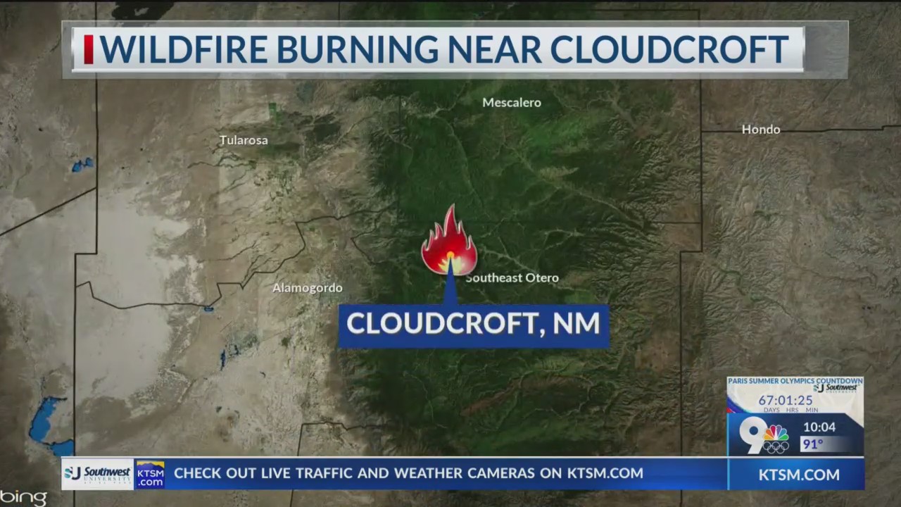 Wildfire burning near Cloudcroft
