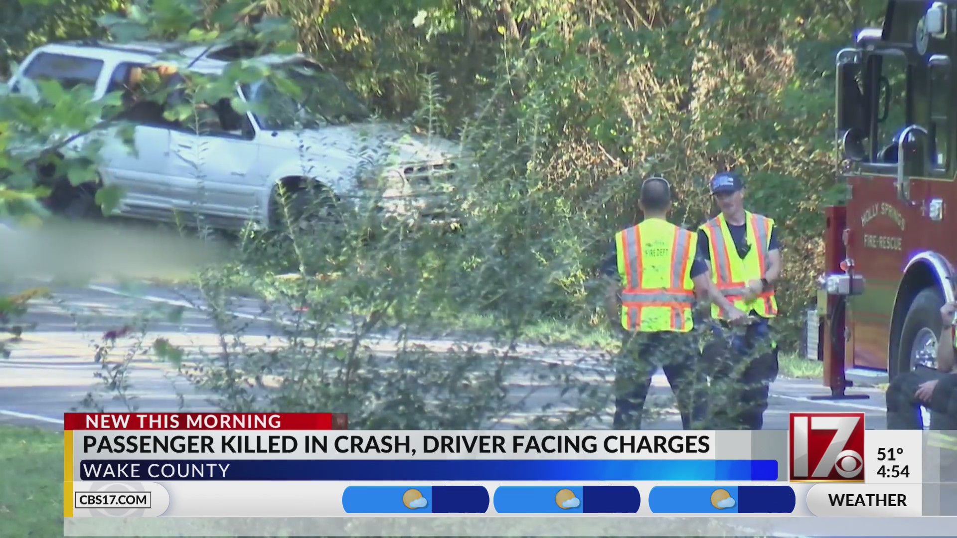 Passenger dies, driver charged in crash in Wake County – CBS17.com