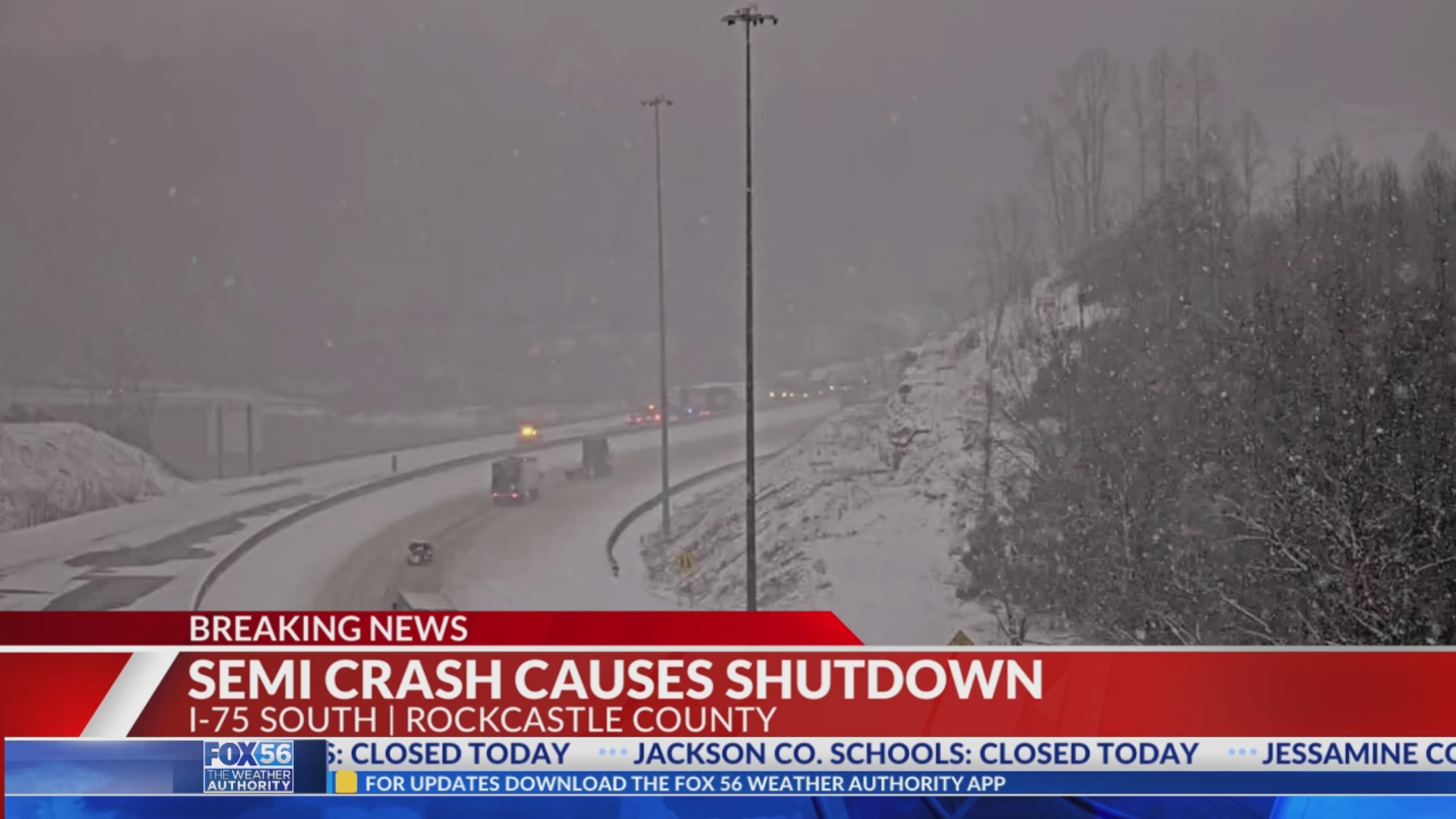 Section of I-75 South in Rockcastle County closed after 2 semi-trucks ...