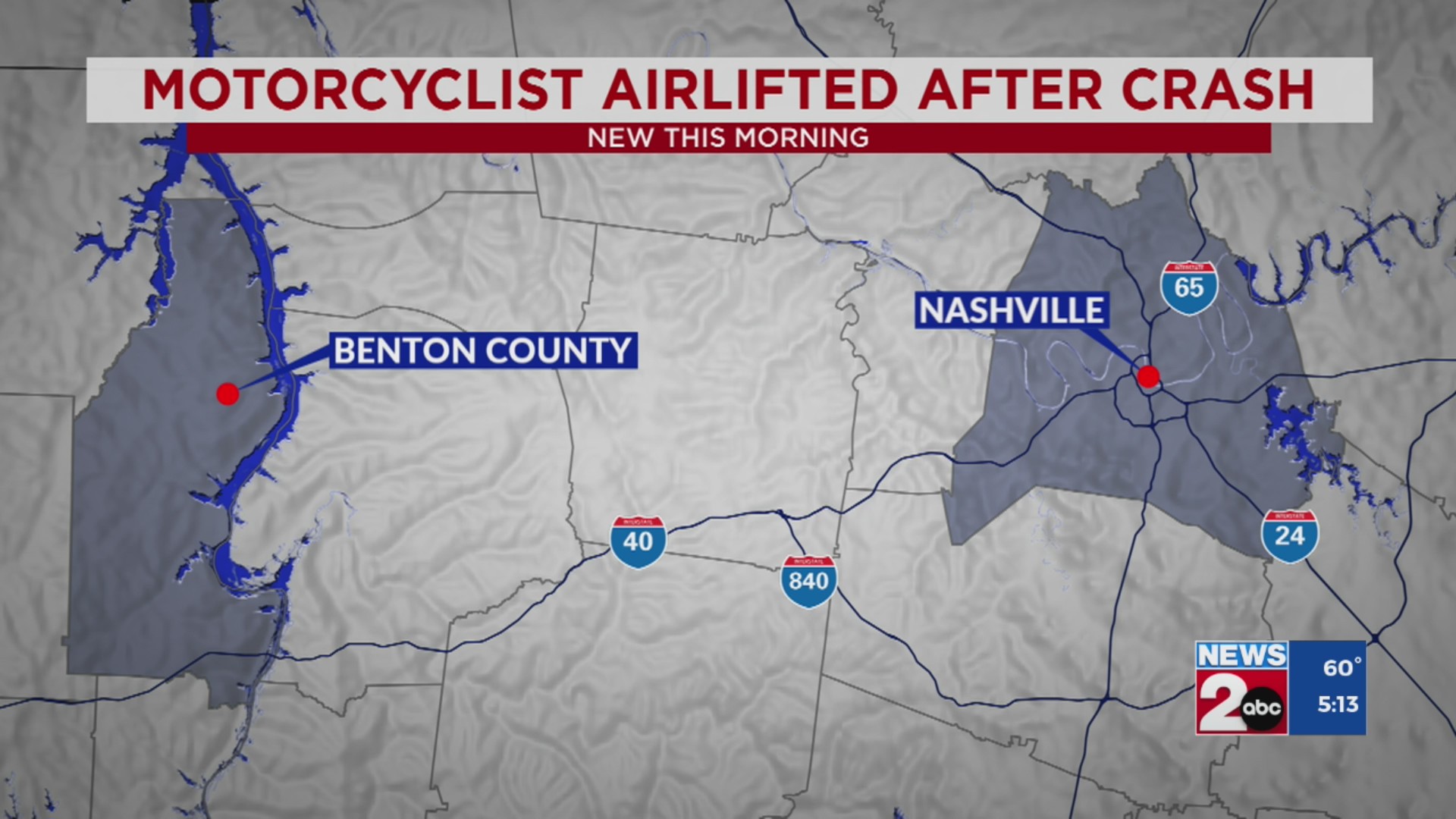 Motorcyclist airlifted after crash in Benton County – WKRN News 2