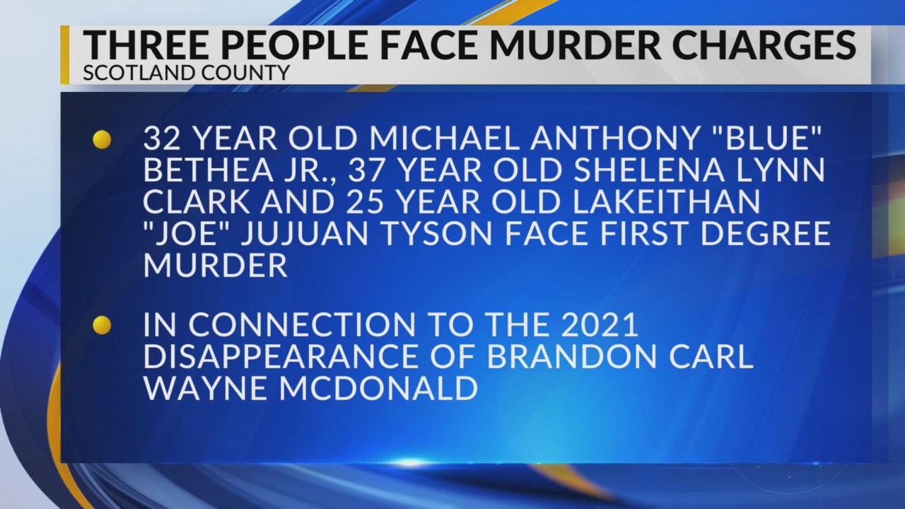 Three arrested, charged with murder of North Carolina man missing since ...