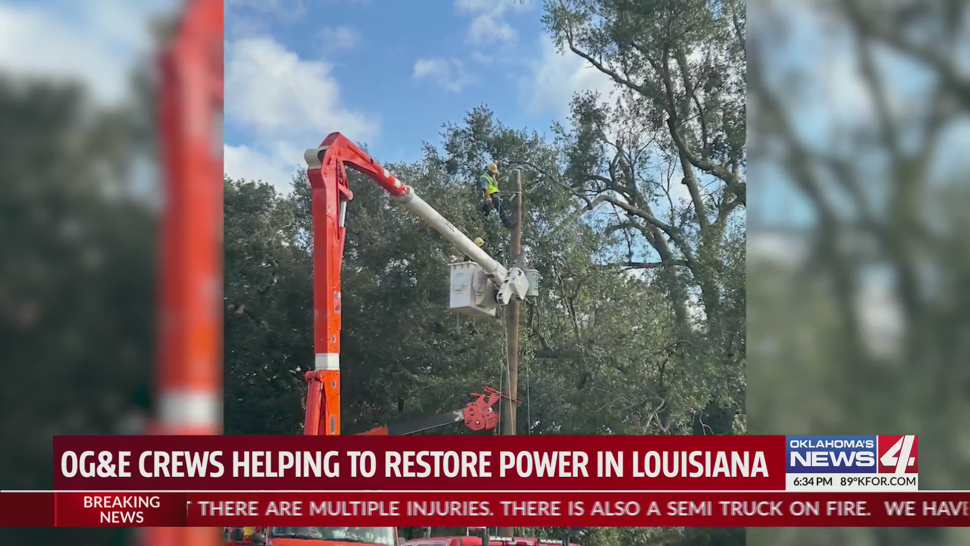 OG&E crews helping to restore power in Louisiana – KFOR.com Oklahoma City