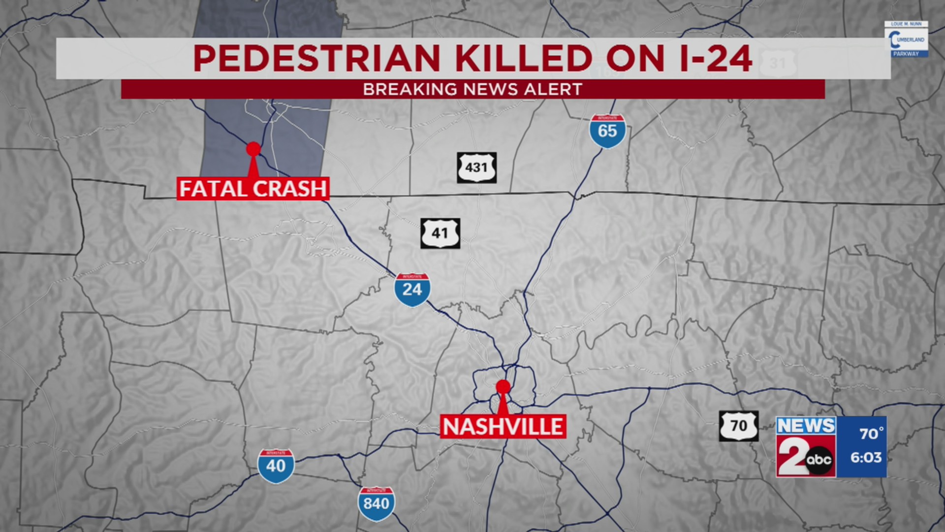 Pedestrian killed on I-24 in Christian County – WKRN News 2