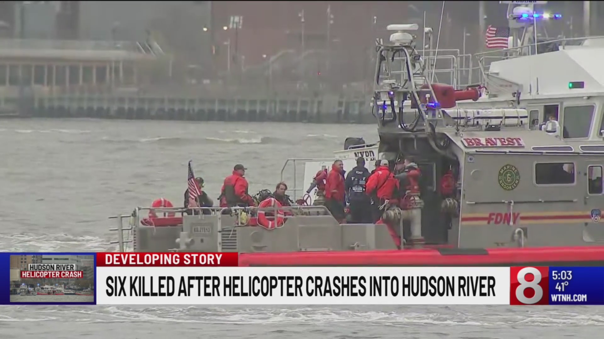 Six killed after helicopter crashes into Hudson River – WTNH.com