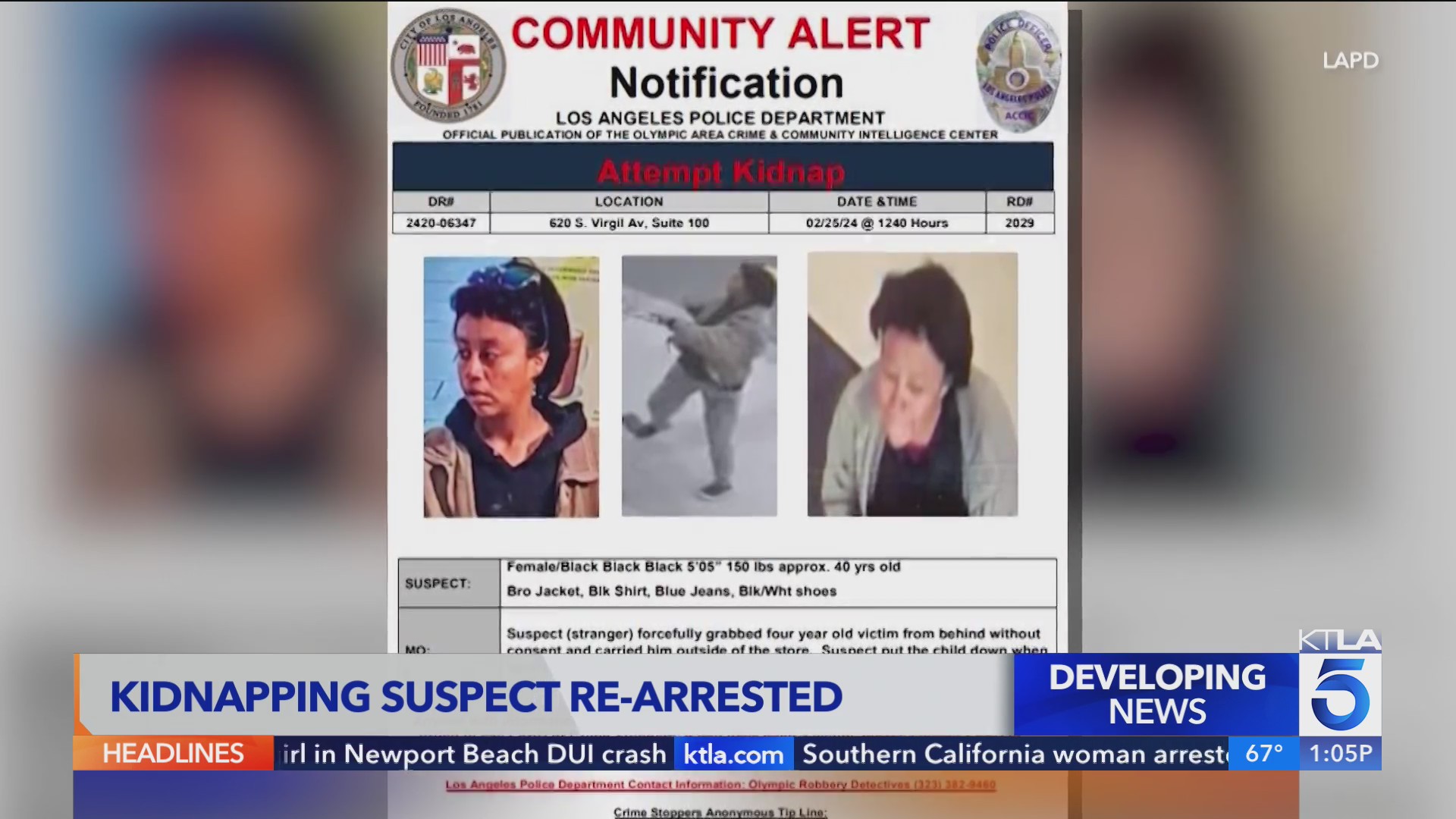 Southern California woman arrested again for attempting to kidnap ...