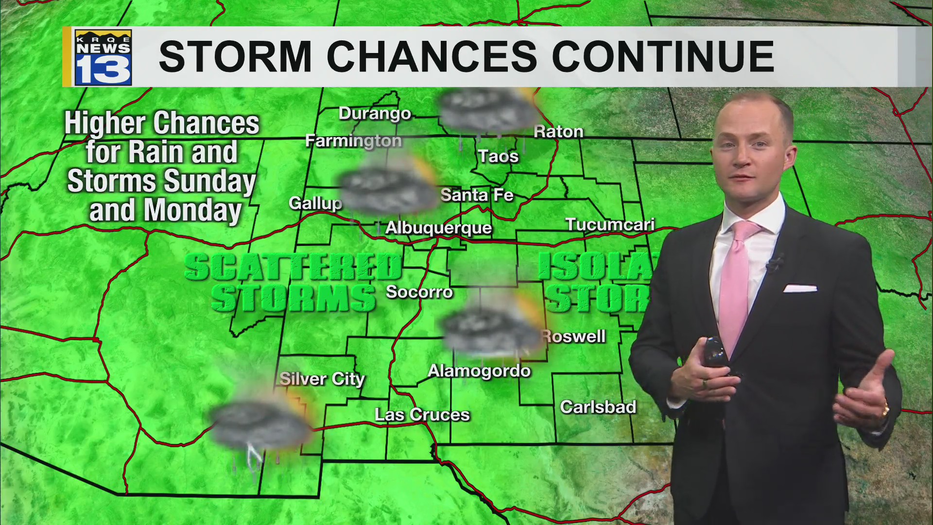 Storm chances continue as temperatures heat up – KRQE NEWS 13 ...