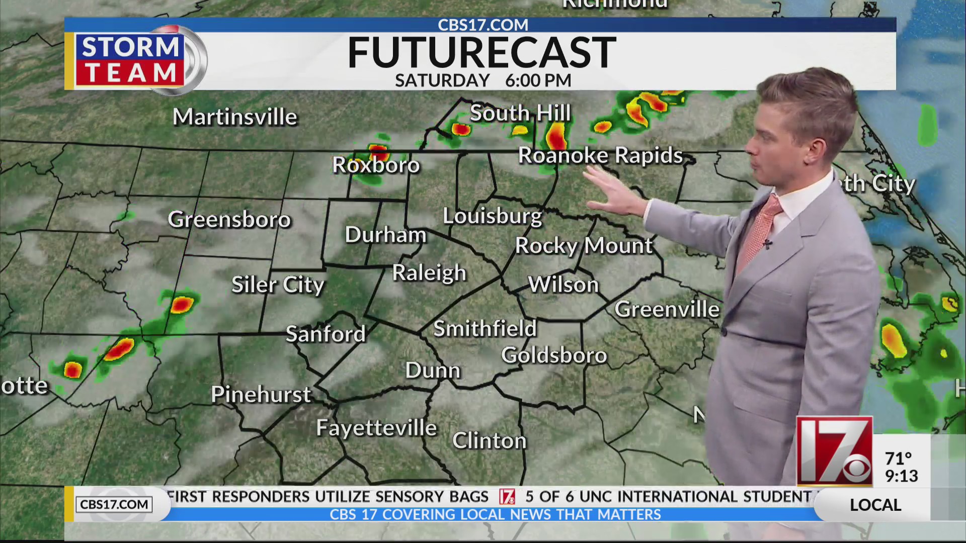 Cloudy with a chance of rain Saturday, highs in the 80s – CBS17.com
