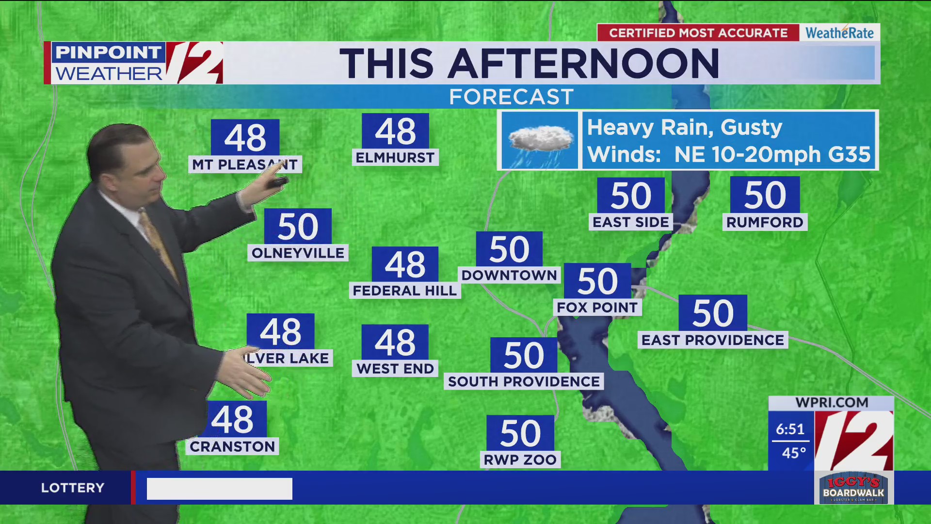 WPRI 12 Weather Forecast for 5/22/25: Rain becomes heavier today, winds ...