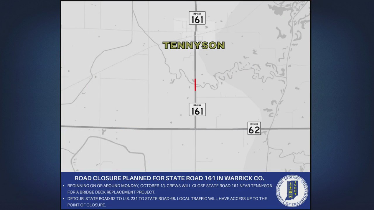 Road closure planned for State Road 68 in Warrick County – Eyewitness ...