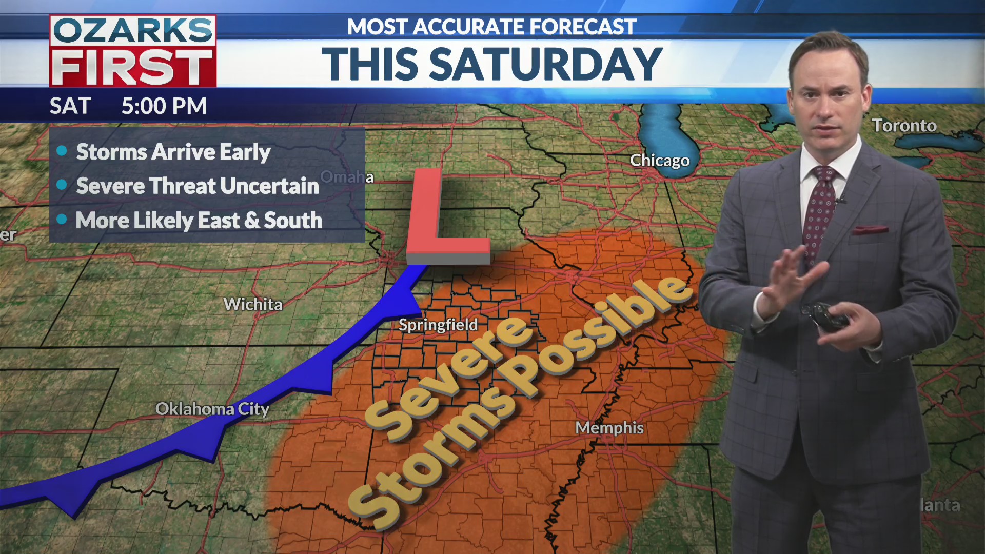 Storms expected across the Ozarks this Saturday – KOLR – OzarksFirst.com