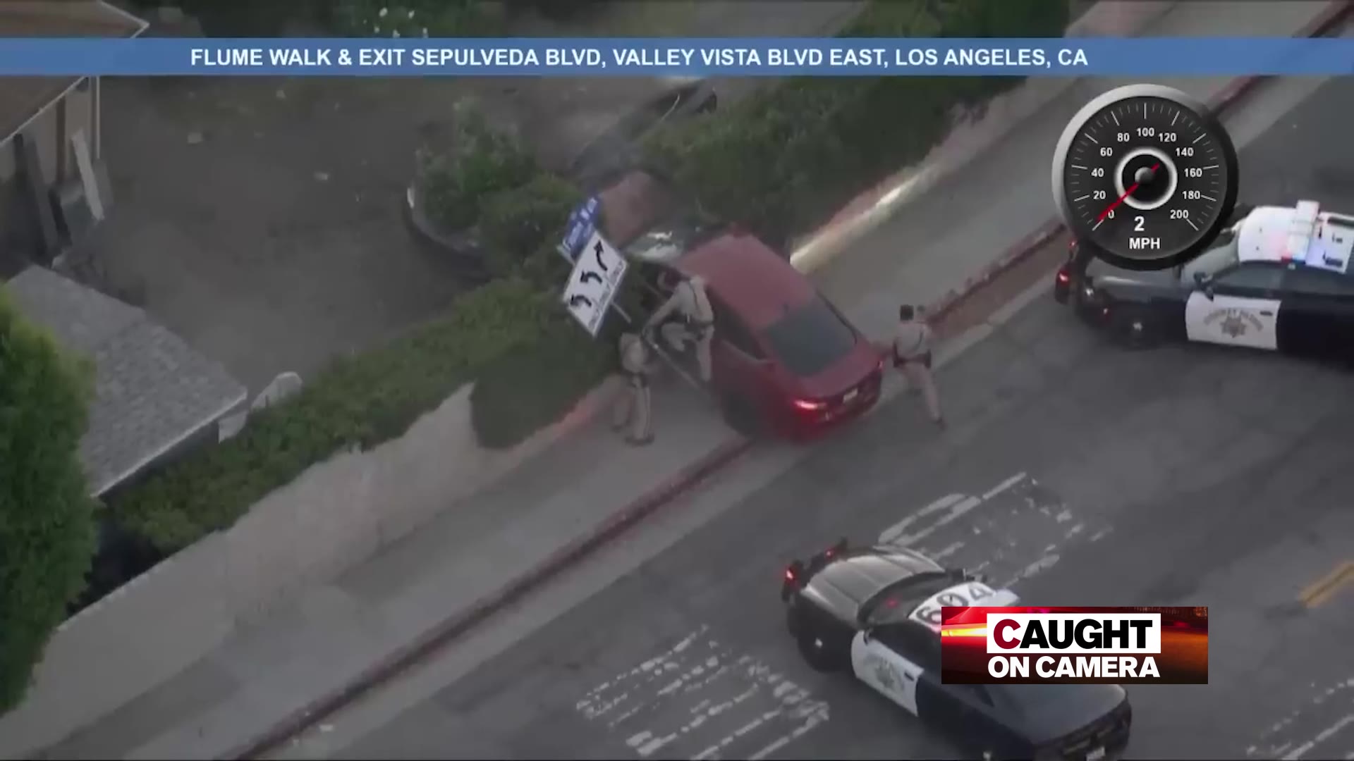 DUI Pursuit Suspect Crashes into Wall – Caught on Camera – KTLA