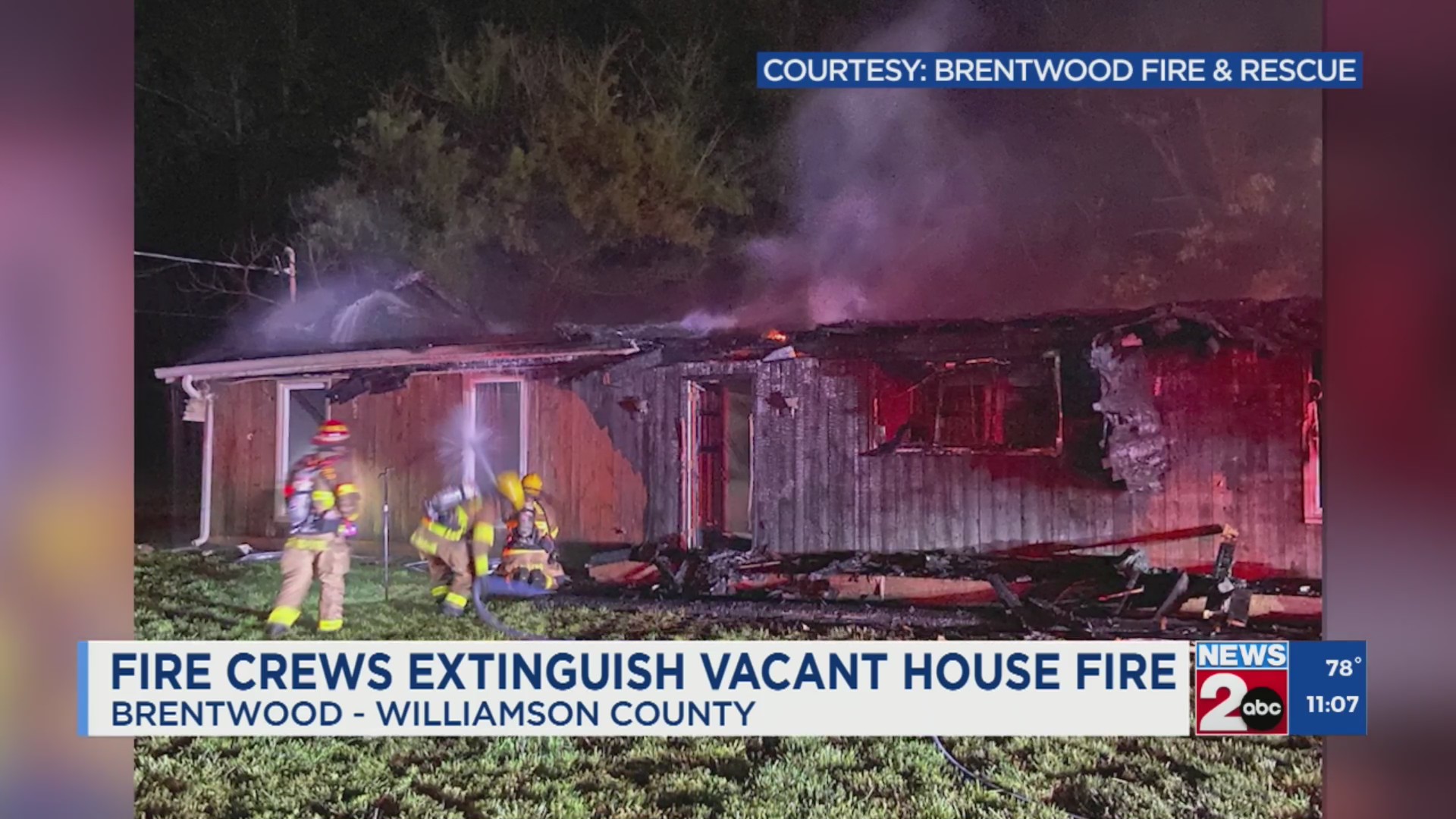 Vacant home in Brentwood destroyed in fire – WKRN News 2