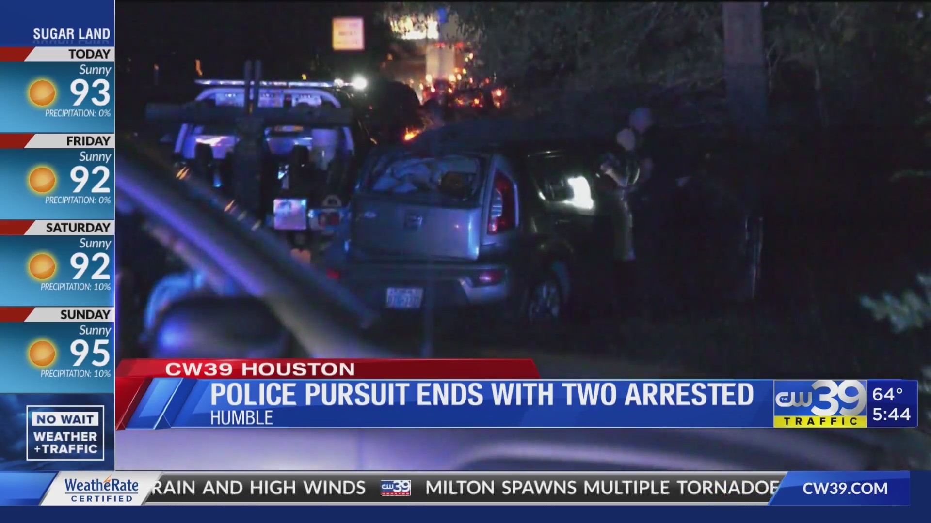 Police pursuit in Humble ends with one injured, two in custody CW39