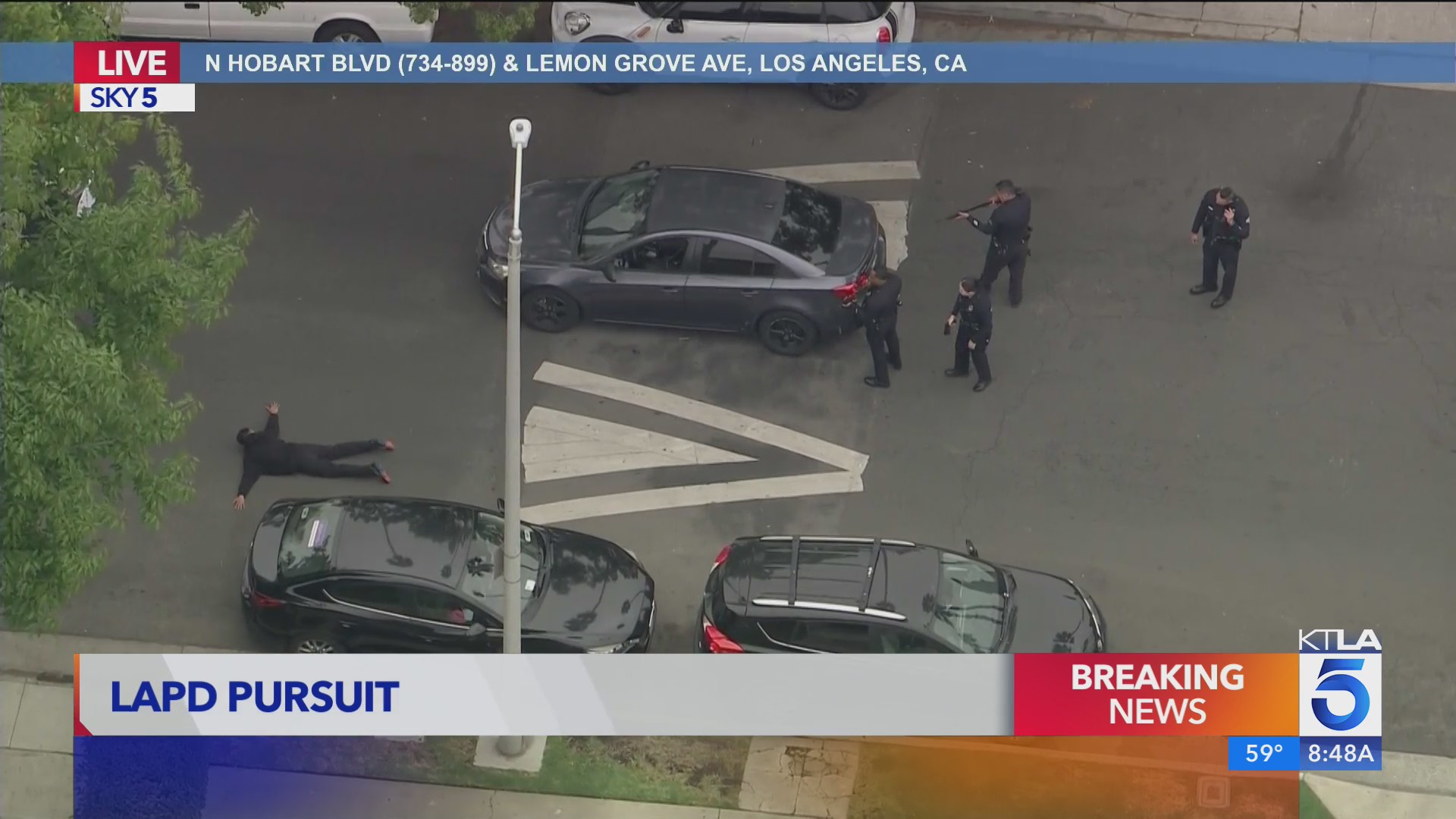 Suspect taken into custody after brief pursuit through Hollywood – KTLA