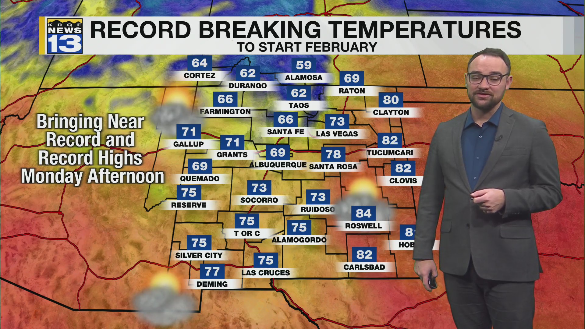 Record breaking temperatures move into the state – KRQE NEWS 13 ...