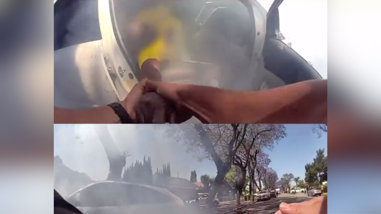 Good Samaritan, police pull man from burning car in Fullerton – KTLA