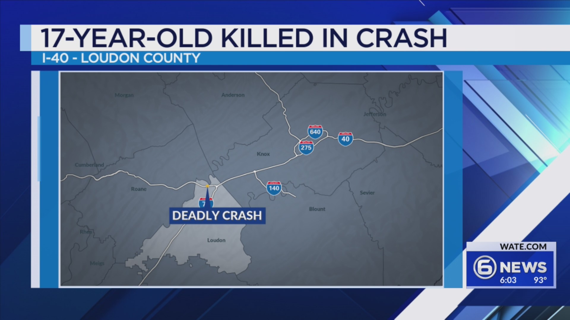 17-year-old driver dead after I-40 crash in Loudon County – WATE 6 On ...