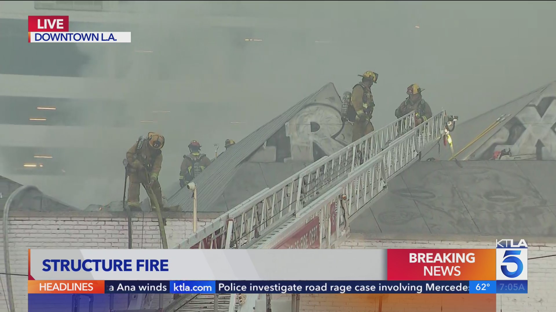 Firefighters battle ‘Greater Alarm’ fire in downtown L.A. – KTLA
