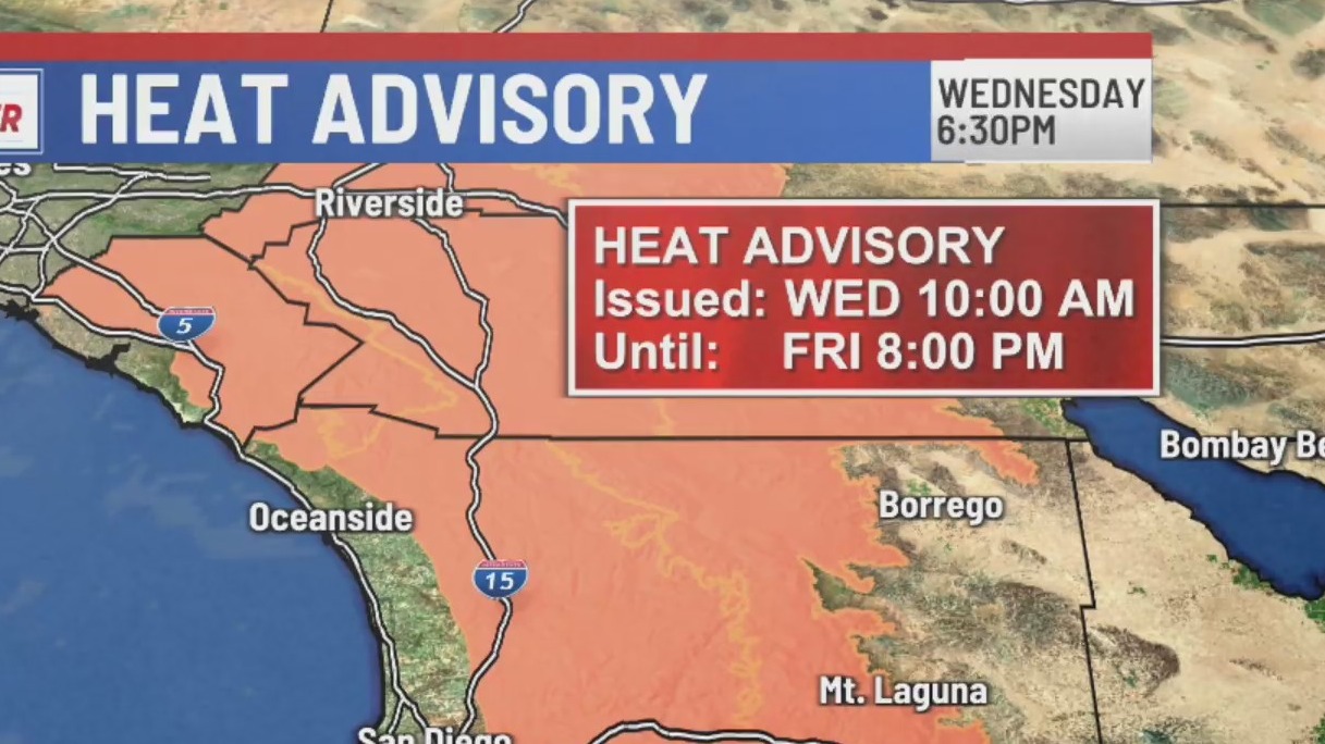 San Diego County weather forecast: heat advisory in effect – FOX 5 San ...