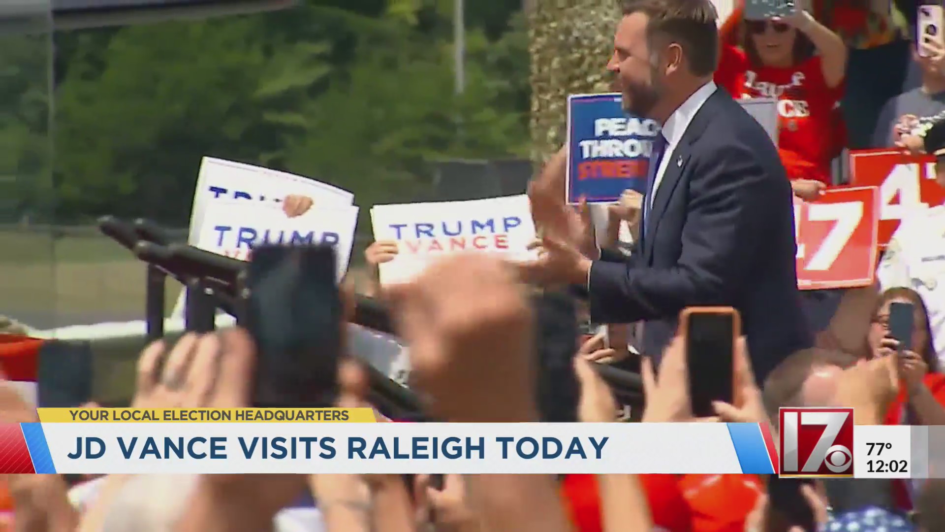 JD Vance coming to Raleigh Wednesday