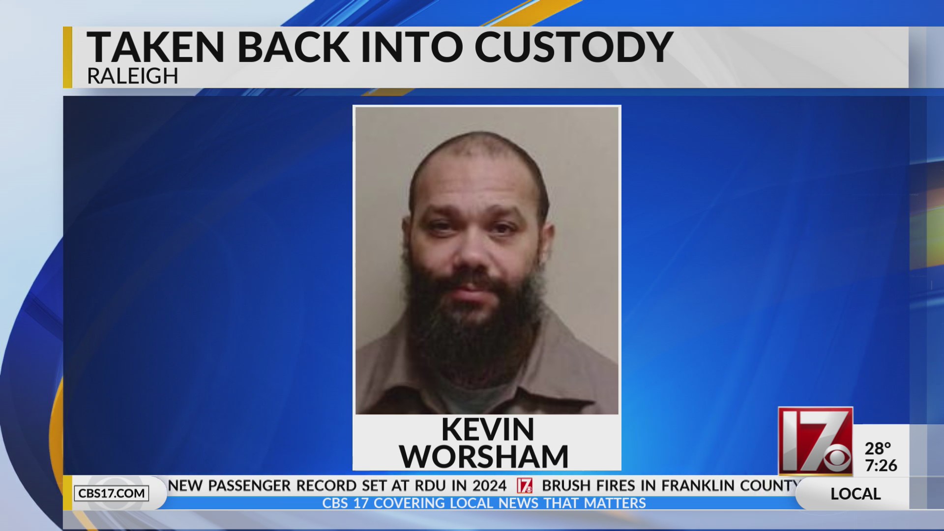 Escaped NC inmate returns to custody after overnight search – CBS17.com