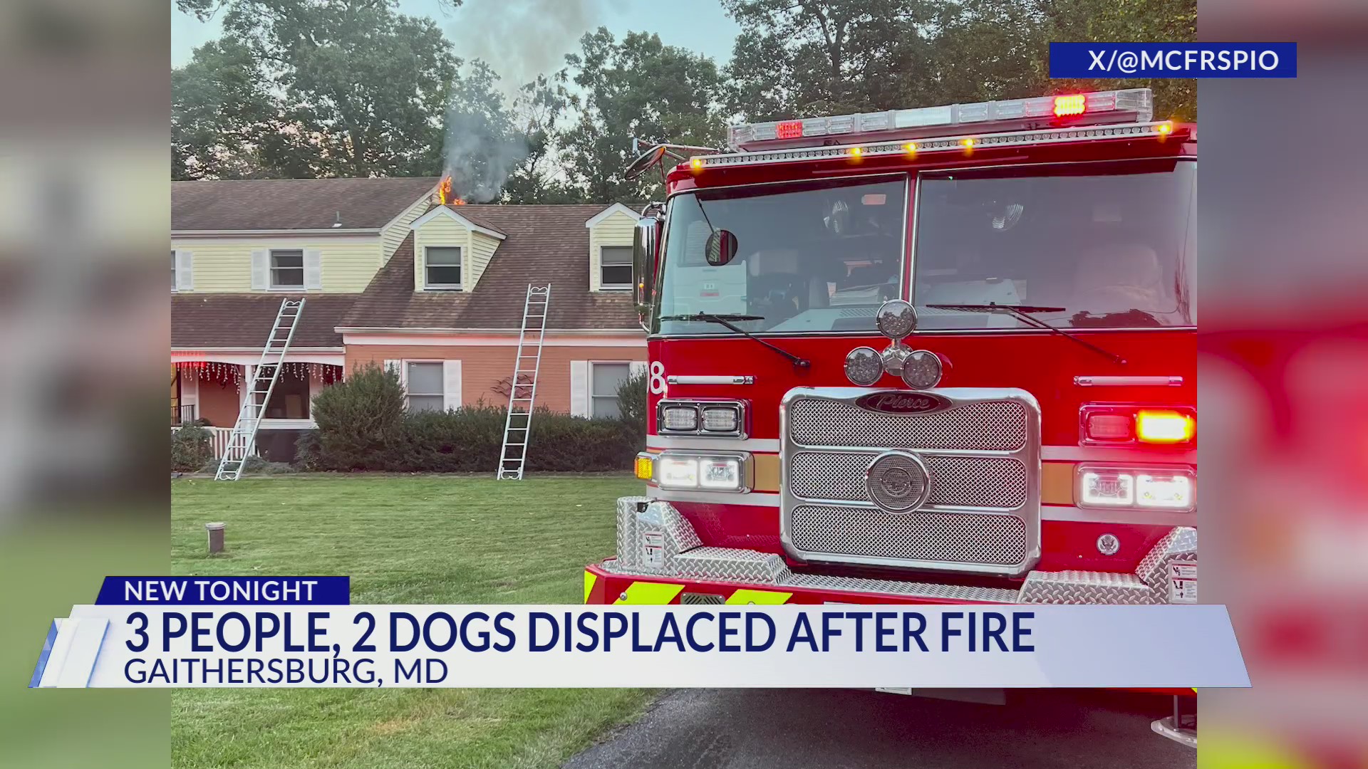 3 people, 2 dogs displaced after house fire in Montgomery County DC