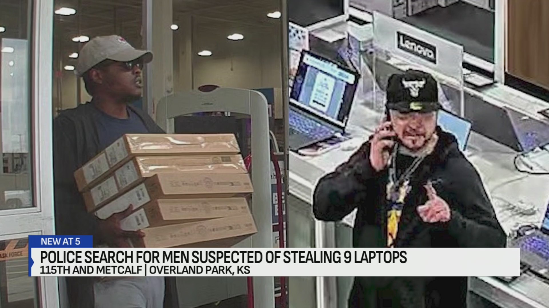 Overland Park police searching for men suspected of stealing laptops ...