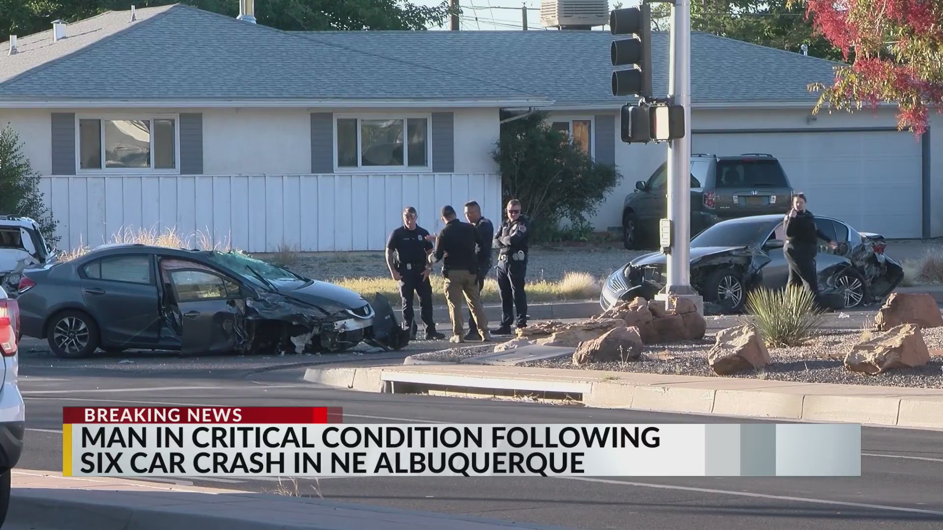 Man in critical condition after 6 vehicle crash in northeast