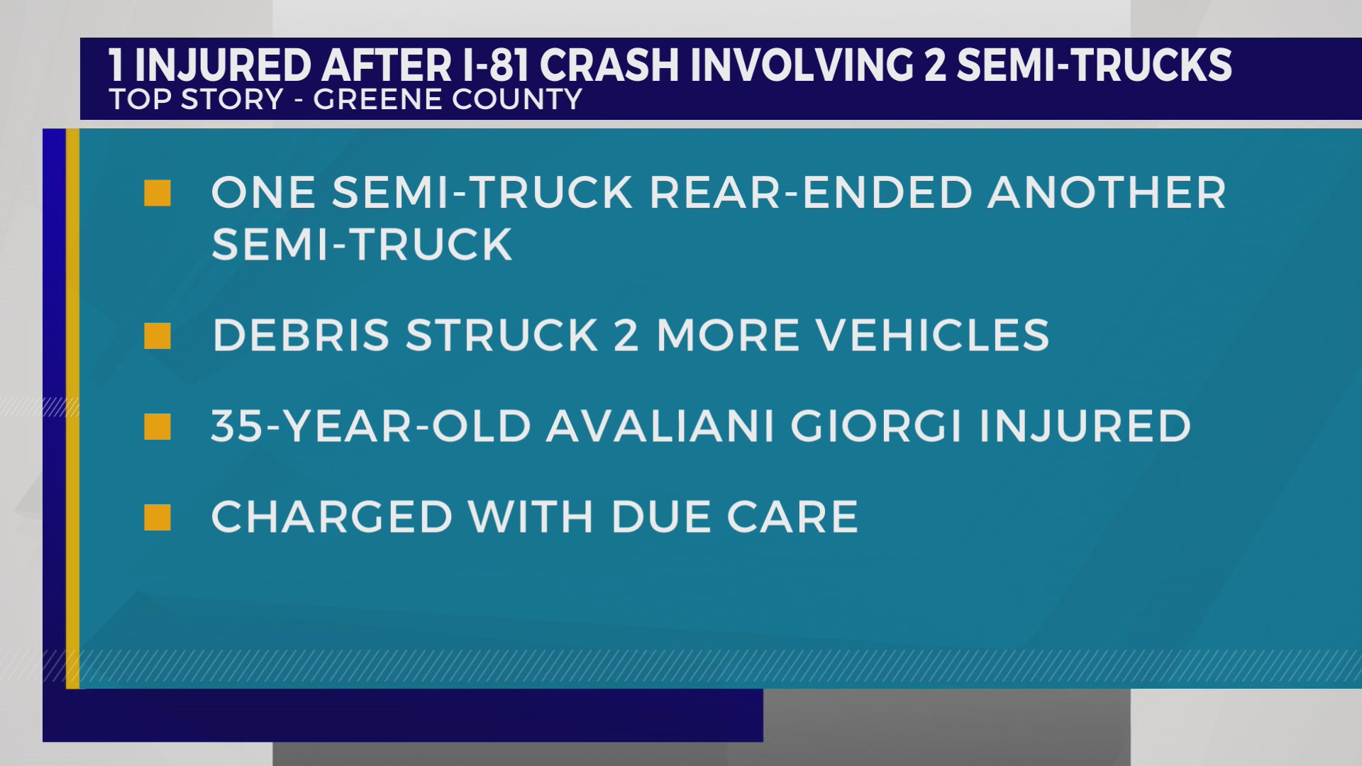 THP: 1 injured after I-81 crash involving 2 semi-trucks – WJHL | Tri ...
