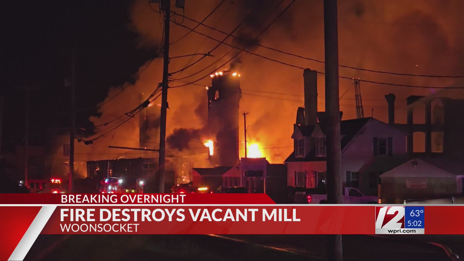 Fire destroys vacant mill building in Woonsocket – WPRI.com
