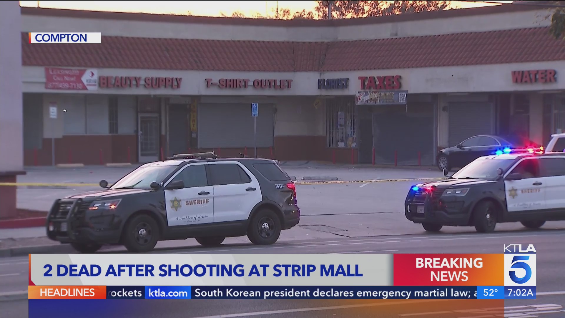 2 dead after shooting at strip mall in Compton – KTLA