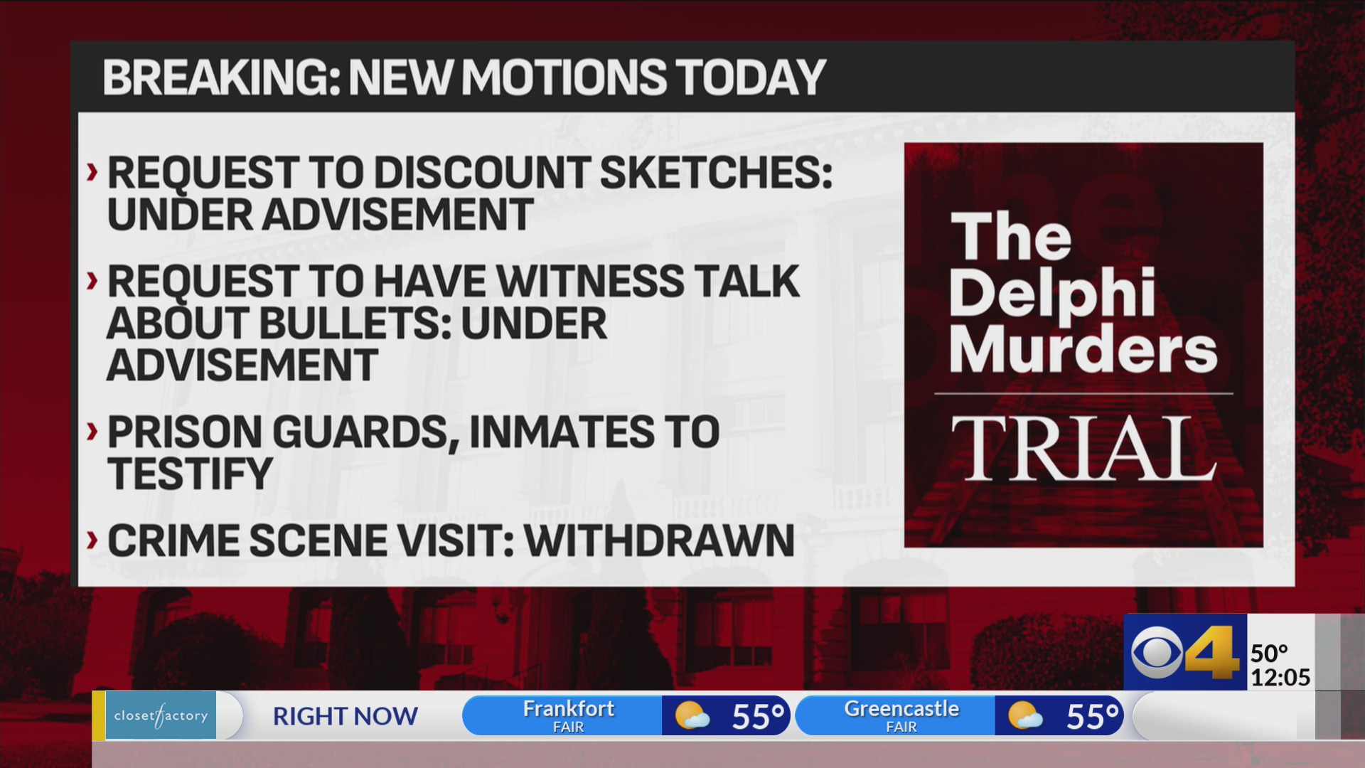 Delphi murders trial Defense withdraws request for trip to crime scene