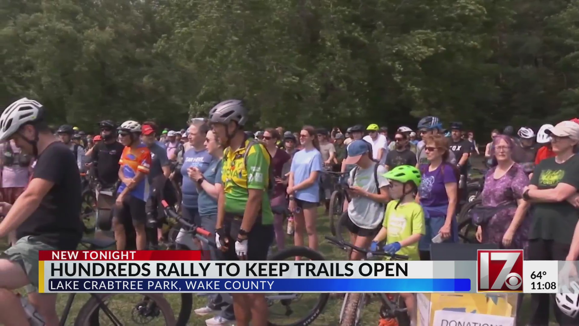 Hundreds rally to keep Wake County biking trails open – CBS17.com