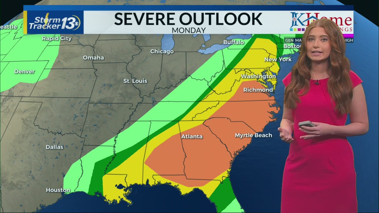 Showers Sunday; Severe Risk Monday – WBTW