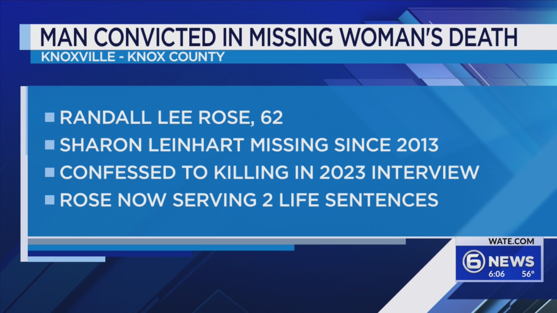 Murder conviction in 2013 case of missing woman – WATE 6 On Your Side