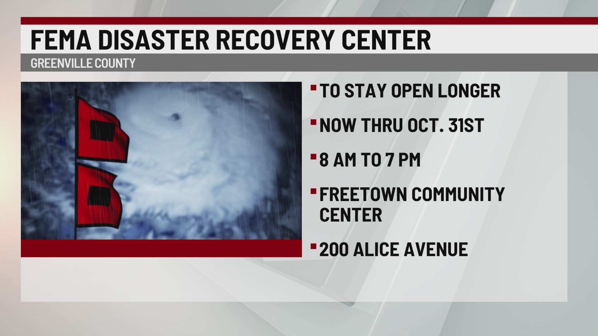 Disaster Recovery Centers to open throughout the Upstate – WSPA 7NEWS