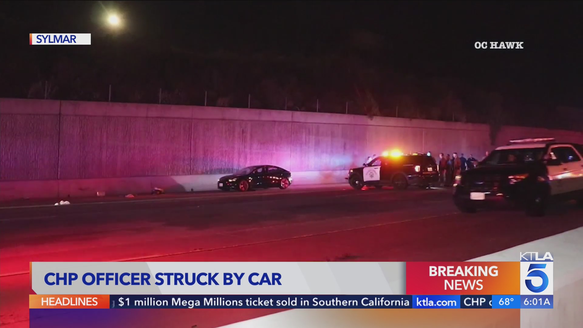 CHP officer struck by car in Los Angeles – KTLA