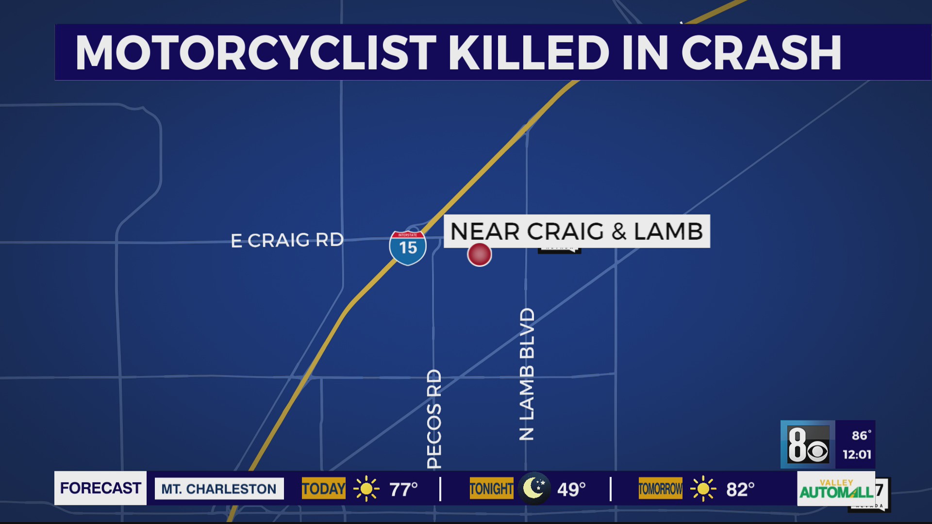 Motorcyclist killed in northeast Las Vegas valley crash – KLAS