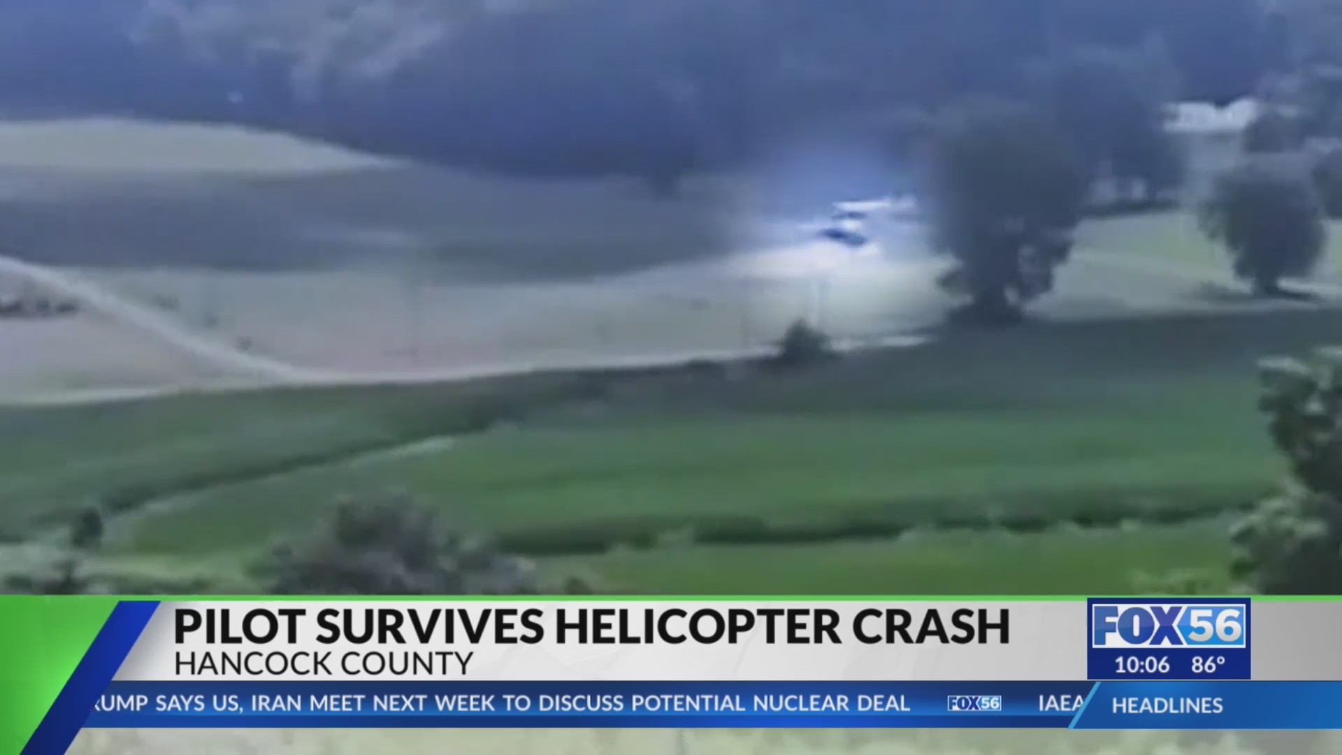 Video captures Hancock County helicopter crash – FOX 56 News