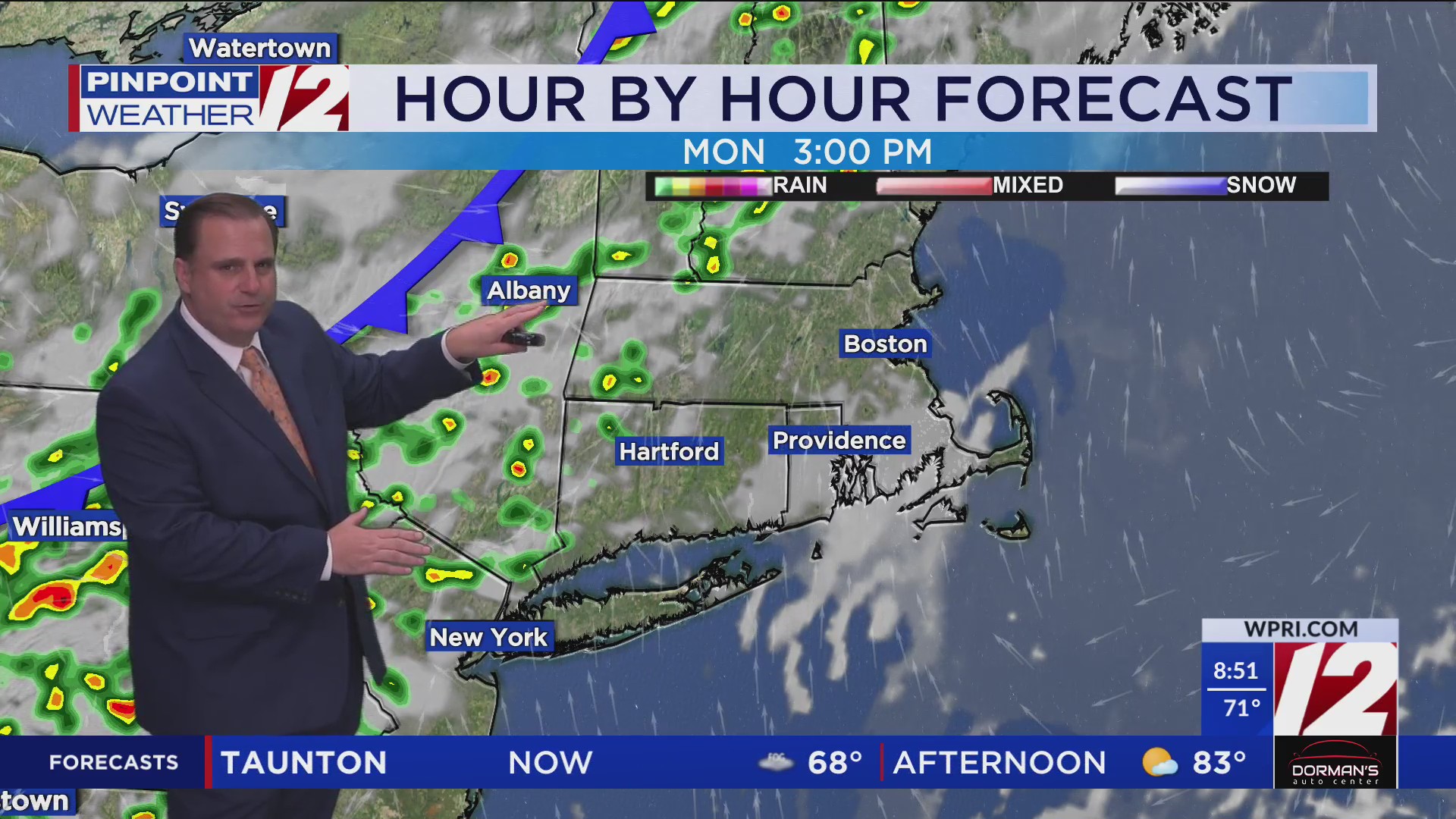 WPRI 12 Weather Forecast for 7/14/25: Isolated shower or t’storm today ...