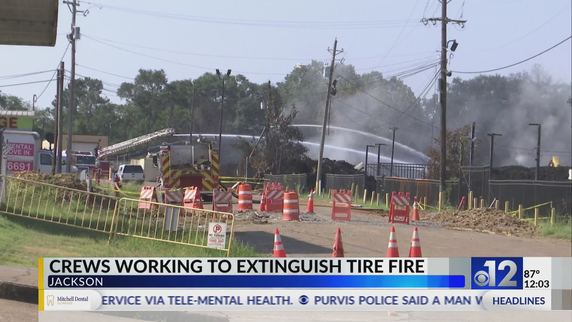 Jackson crews work to extinguish tire fire – WJTV