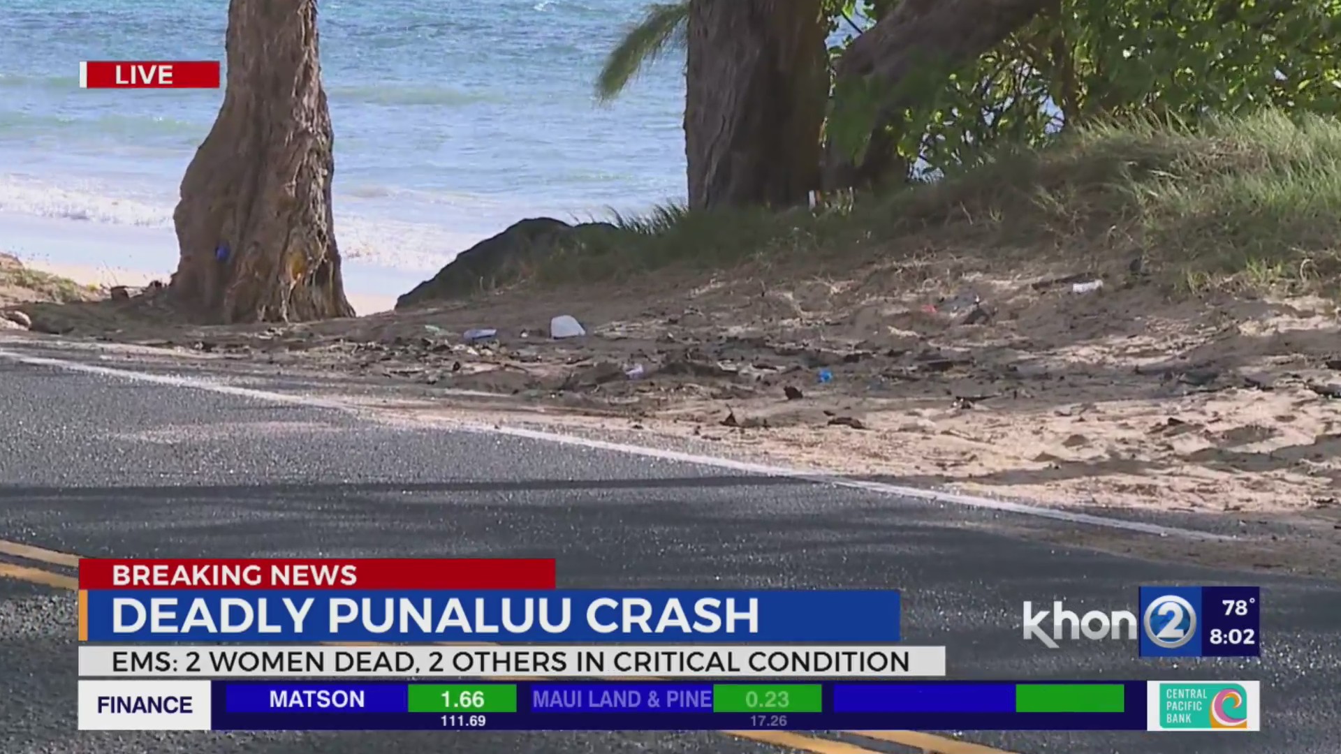 2 dead, 2 critical in Punaluu car crash – KHON2