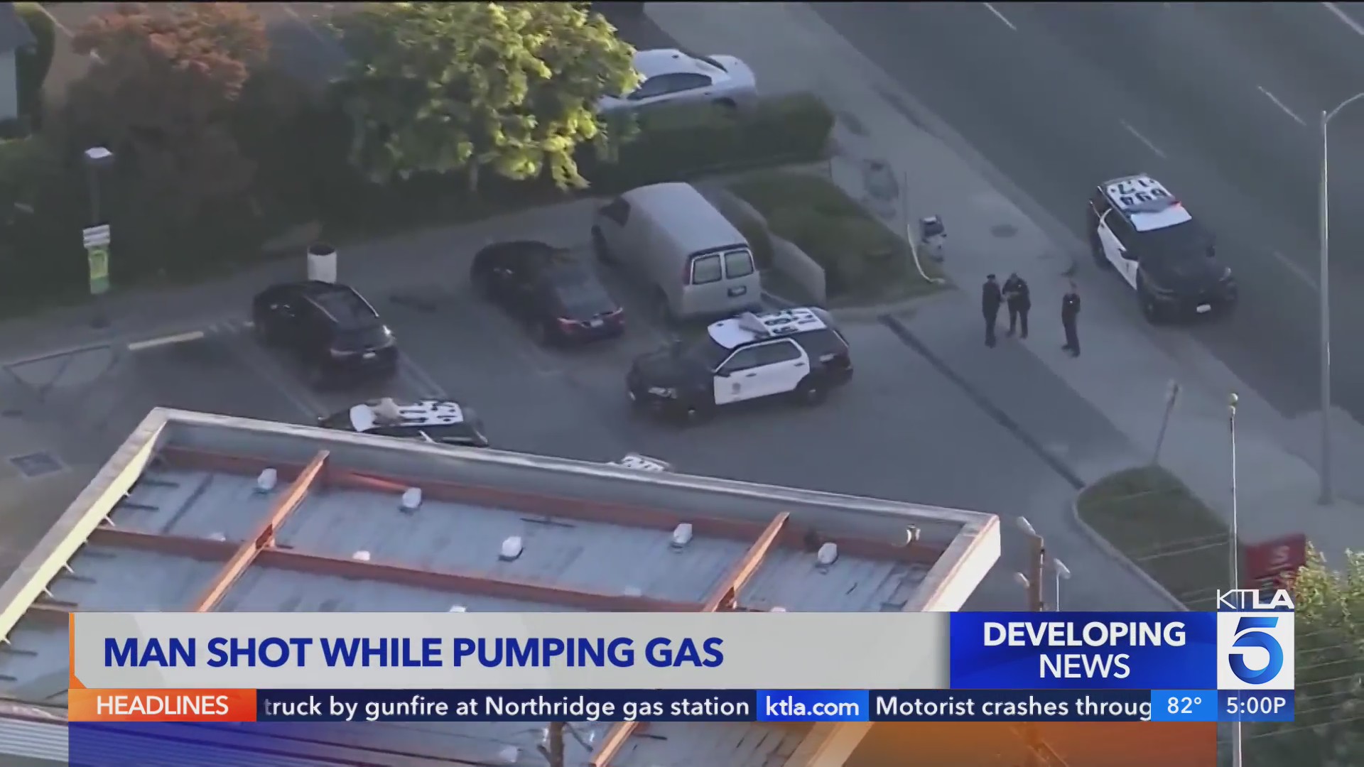 Man shot while pumping gas at Northridge gas station – KTLA