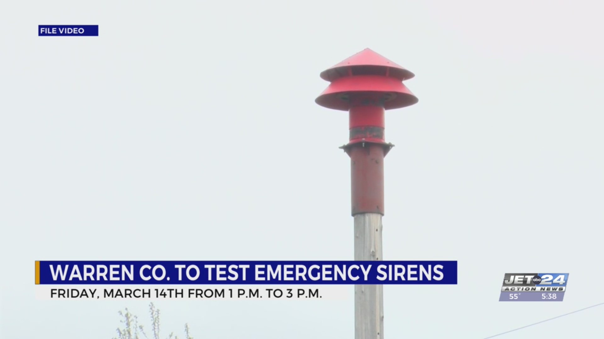 Warren County to test emergency sirens – WJET/WFXP/YourErie.com