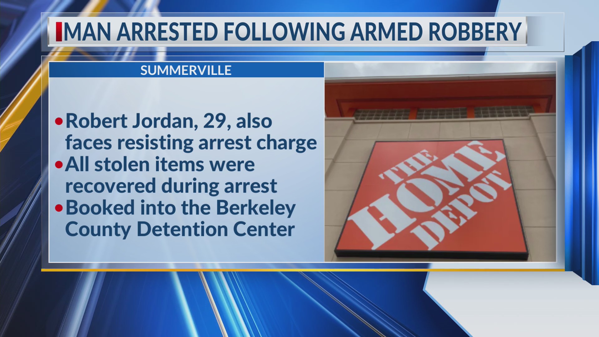 Man arrested following armed robbery at Summerville Home Depot – WCBD ...