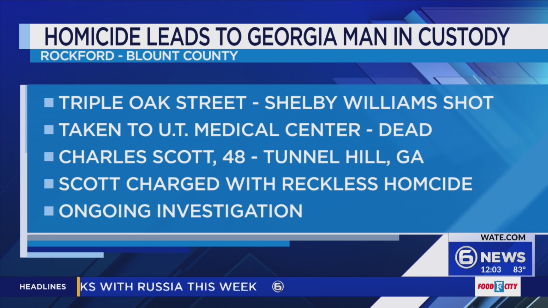 Georgia man charged with reckless homicide after Maryville woman shot ...
